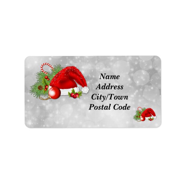 Santa Hat Festive-Adressetiketter Adressetikett (Framsidan)