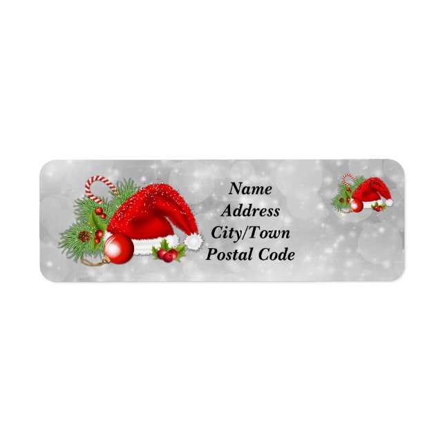Santa Hat Festive-Returetiketter Returadress Etikett (Framsidan)