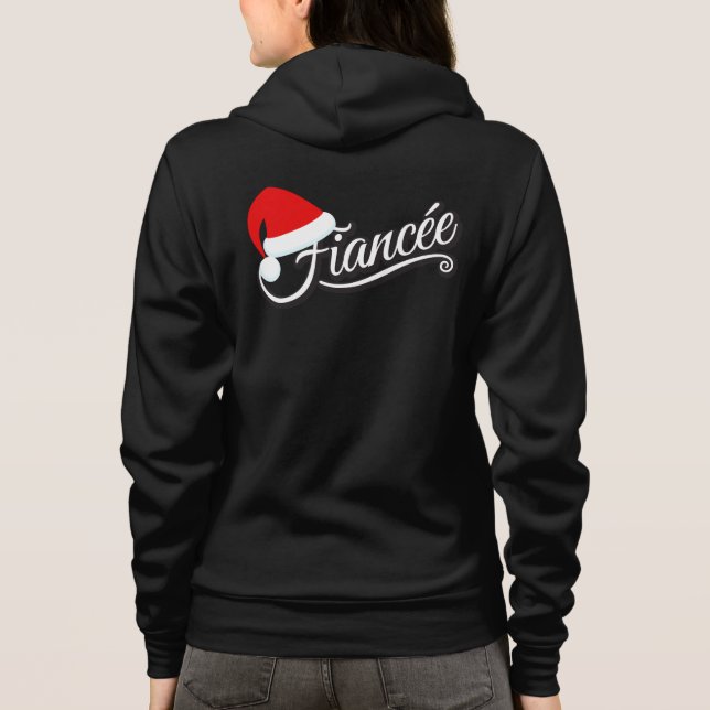 Santa Hat Fiancée Sweat Shirt Black T (Baksida)