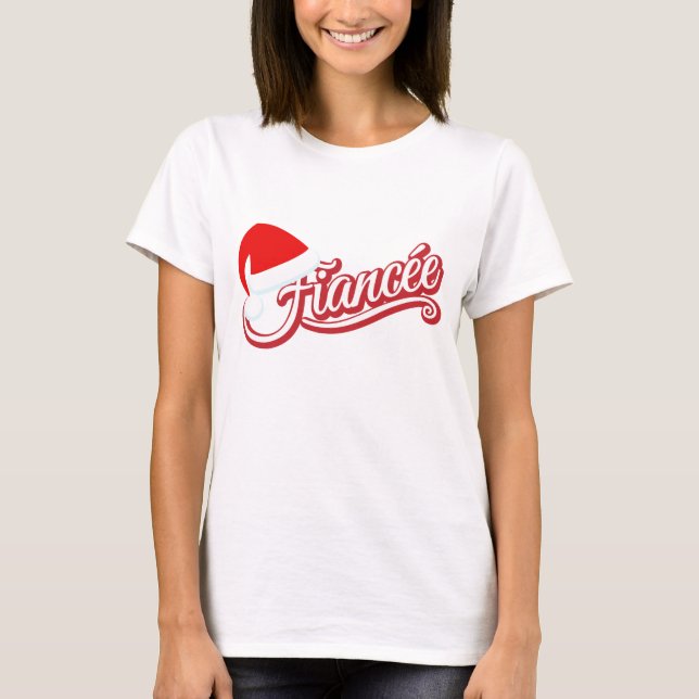 Santa Hat Fiancée T-Shirt white (Framsida)