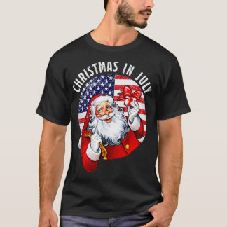 Santa Hat Flagga, sommarsommarstugan Party, jultom T Shirt