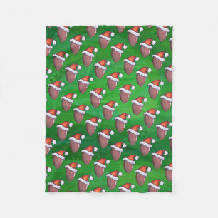 Santa Hat Football på Grönt Fleecefilt