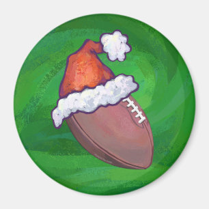 Santa Hat Football på Grönt Magnet