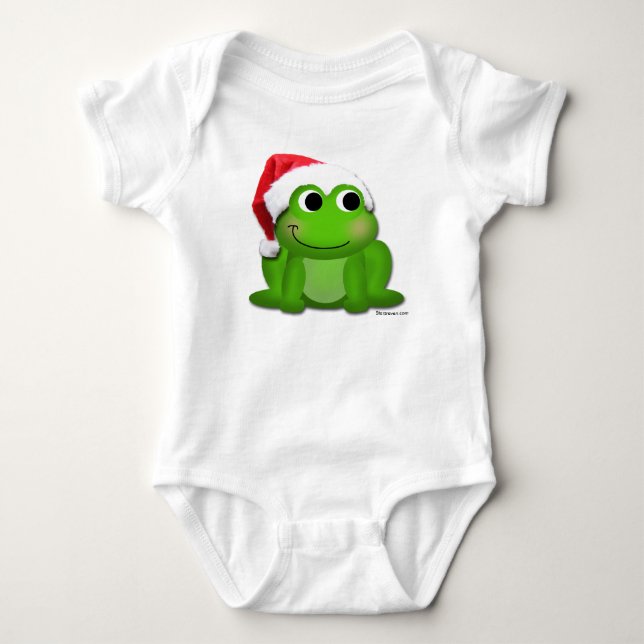 Santa Hat Froggy jul Infant Creeper / Onsie Tee Shirt (Framsida)