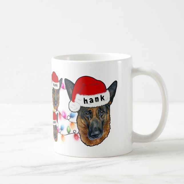  Santa Hat German Shepherd Hund älskare Coff Kaffemugg (Höger)
