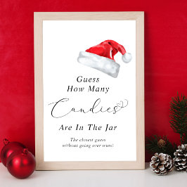 Santa Hat gissar hur många Candies Baby Shower Poster