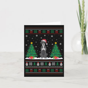 Santa Hat Great dane Hund Julgran Ljus Ugl Kort