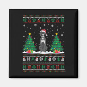Santa Hat Great dane Hund Julgran Ljus Ugl Magnet