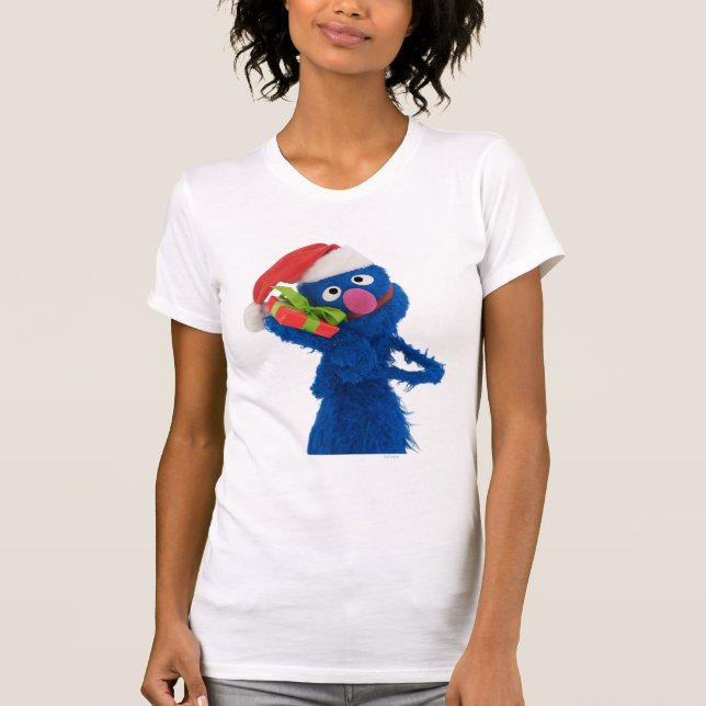 Santa Hat Grover T Shirt (Framsida)