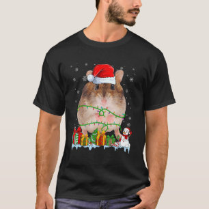 Santa Hat Hamster jul Ljus Animals T Shirt