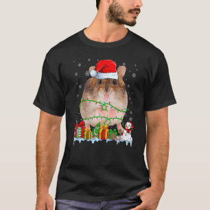 Santa Hat Hamster jul Ljus Animals T Shirt