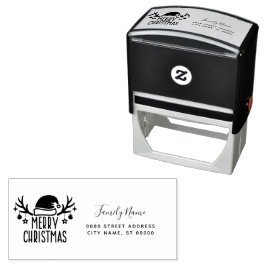 Santa Hat Helgdag Returadress Self-inking Frimärke Självfärgande Stämpel
