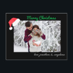 Santa Hat & Hjort Anpassningsbar Photo Vykort<br><div class="desc">Skicka lite helgdag jublande med det här vykortet.</div>