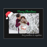 Santa Hat & Hjort Anpassningsbar Photo Vykort<br><div class="desc">Skicka lite helgdag jublande med det här vykortet.</div>