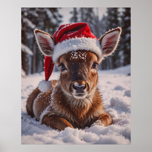 Santa Hat Hjort Poster (Framsidan)