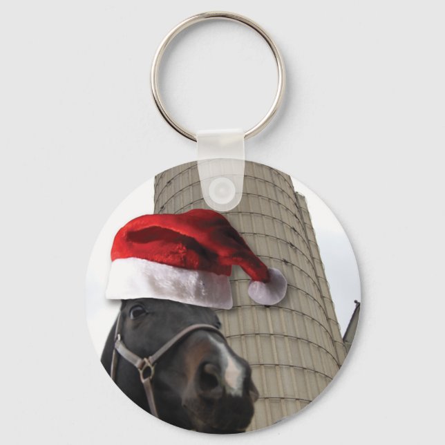 Santa Hat Horsey Nyckelring (Framsida)