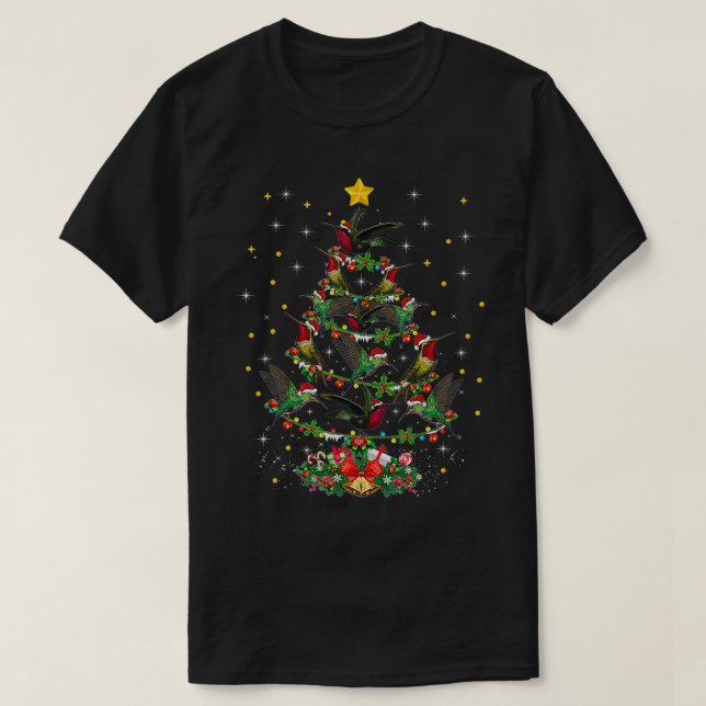 Santa Hat Hummingbird Julafton Gift Hummingbird Kr T Shirt (Design framsida)