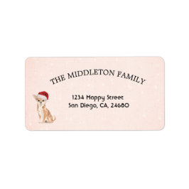 Santa Hat Hund Chihuahua God jul Adressetikett