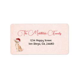 Santa Hat Hund Chihuahua Red God jul Adressetikett