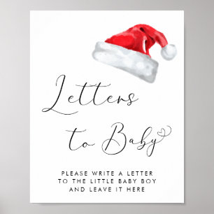 Santa Hat jul Baby Shower Brev till Baby Poster