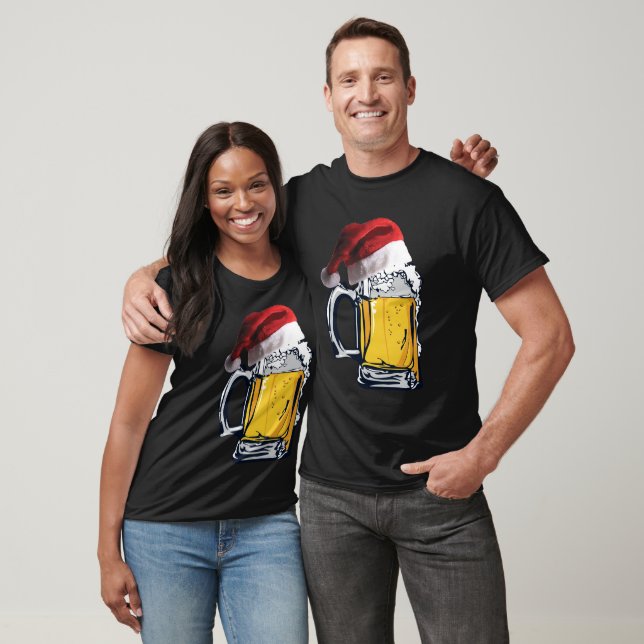 Santa Hat jul Beer T Shirt (Unisex)