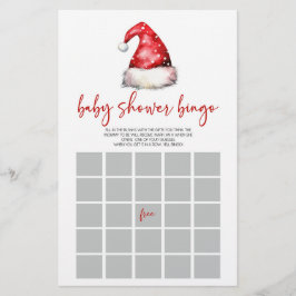 Santa Hat jul Bingo Baby Shower Game Brevpapper