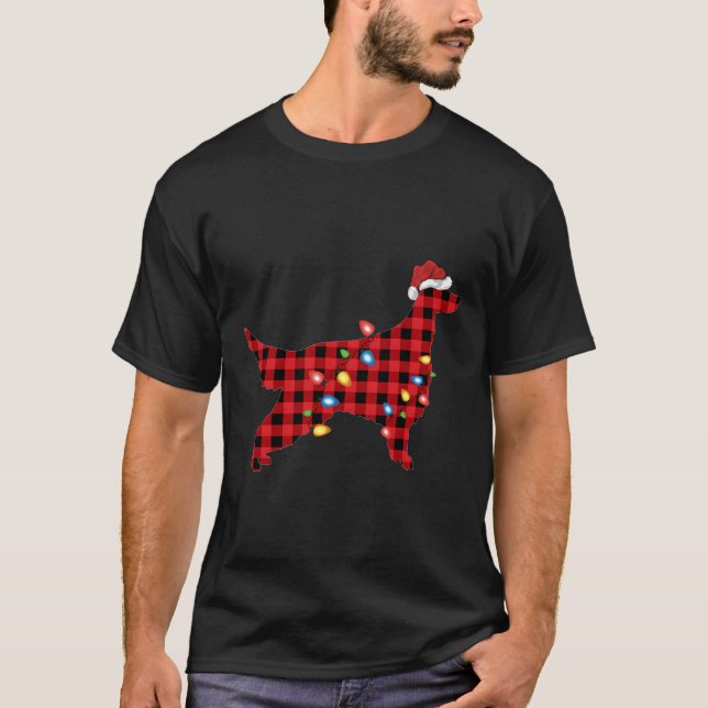 Santa Hat jul Irish Setter Pajama T Shirt (Framsida)