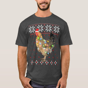 Santa Hat jul Ljus Chicken, Funny Julafton Tr T Shirt