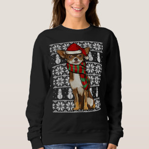 Santa Hat Julafton Brown Chihuahua Ugly T Shirt