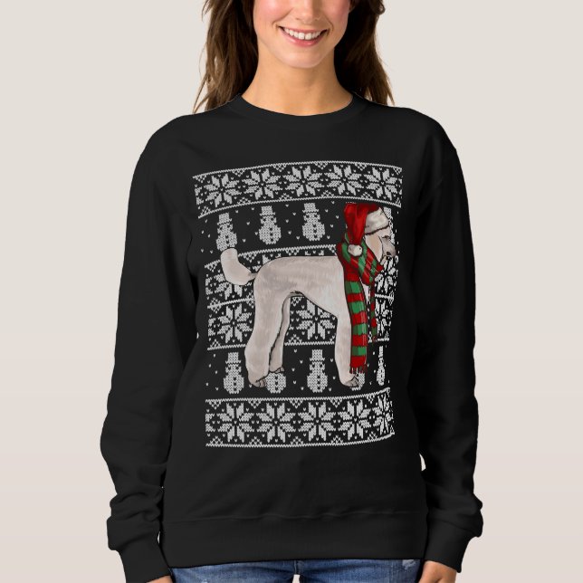 Santa Hat Julafton Pudel Ugly jul T Shirt (Framsida)