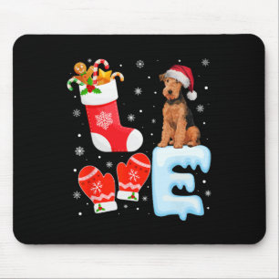Santa Hat Julafton Stocking Helgdag Airedale Terri Musmatta