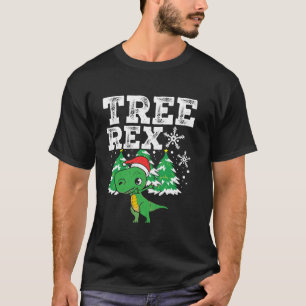 Santa Hat Julafton Träd Rex Dinosaur jul Long Sl T Shirt