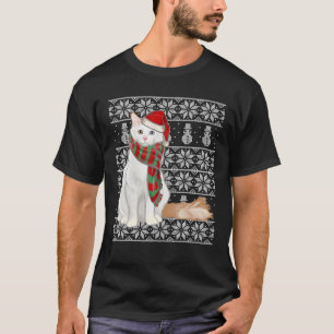 Santa Hat Julafton Turkiska Van Cat Ugly jul T Shirt