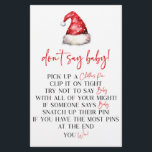 Santa Hat-julen Säg inte babystöld Brevpapper<br><div class="desc">Det här är en Jultomten Hat-jul, säg inte Baby! Baby Shower-spel. *Säg inte Baby! - Köp kläder stift. Varje gäst samlar in en klädesplagg och klipper den på sina kläder. När en gäst fångar någon som säger ord "baby", kan de ta den där personen. Den som har mest stift i...</div>