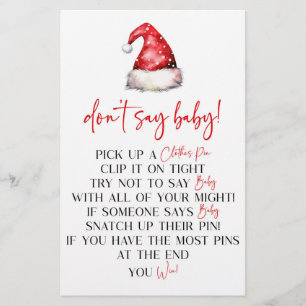 Santa Hat-julen Säg inte babystöld Brevpapper
