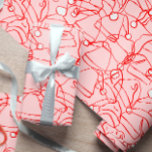 Santa Hat Jumble En Elegant underskattade jul Presentpapper<br><div class="desc">Tomatfusket i estetiskt rött och rosa. En elegant underskattade julomslutningen pappert. Doodle hand plockade Santa Hats.</div>