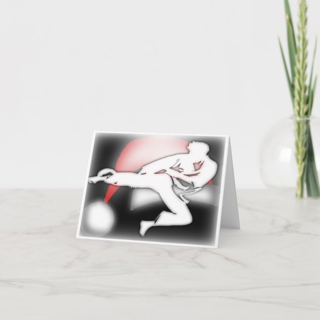 Santa Hat Kicker Martial Arts Greeting Card Helgkort (Framsida)