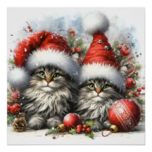 Santa Hat Kittens jul