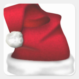 Santa Hat-kuvert Sals Stickers Fyrkantigt Klistermärke