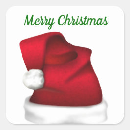 Santa Hat-kuvert Seals Fyrkantigt Klistermärke