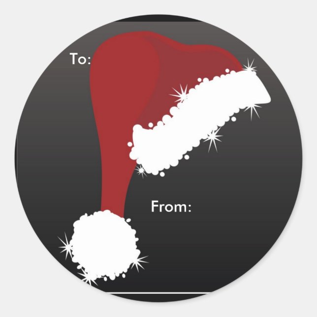 Santa Hat-märkre Runt Klistermärke (Framsida)