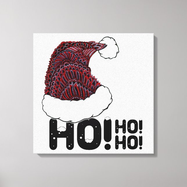 Santa Hat med text Canvastryck (Framsida)