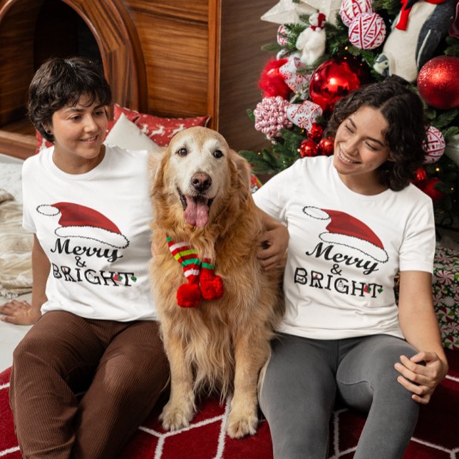 Santa Hat Merry & Bright Jul Women's T Shirt (Santa Hat Merry & Bright Christmas Women's T-Shirt)