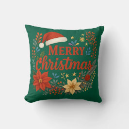 Santa Hat Merry Christmas Throw Pillow Kudde