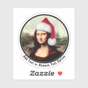 Santa Hat Mona Lisa jul Klistermärken