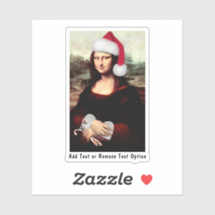 Santa Hat Mona Lisa jul Klistermärken