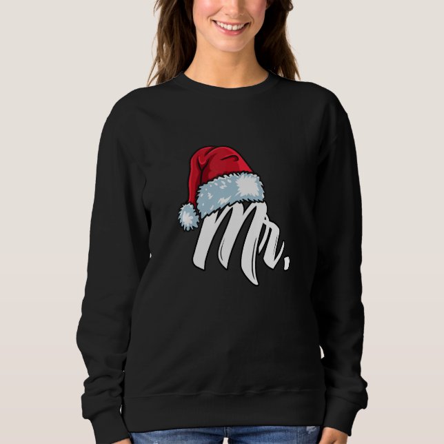 Santa Hat Mr  Partner Outfit For Christmas T Shirt (Framsida)