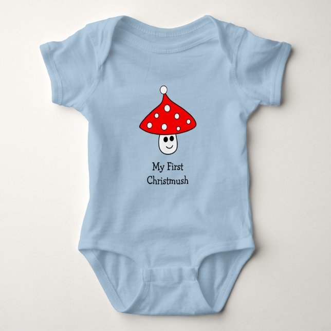 Santa Hat Mushroom Baby Bodykostym T Shirt (Framsida)