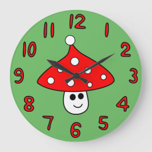 Santa Hat Mushroom Clock Stor Klocka
