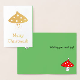 Santa Hat Mushroom-kort Folierat Kort